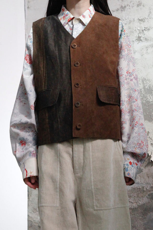 AVIVA JIFEI XUE single-breasted vest commonplace brand collection store AJX-SO-SBCV-BRM-BBZ mottled brown PAJX3